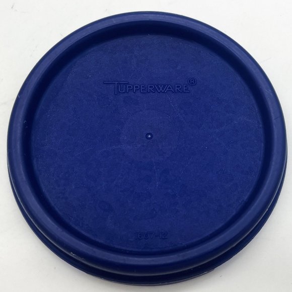 Vtg Tupperware Clear Food Storage Canister Blue Lid Cylindrical Modular Mate - Picture 2 of 7